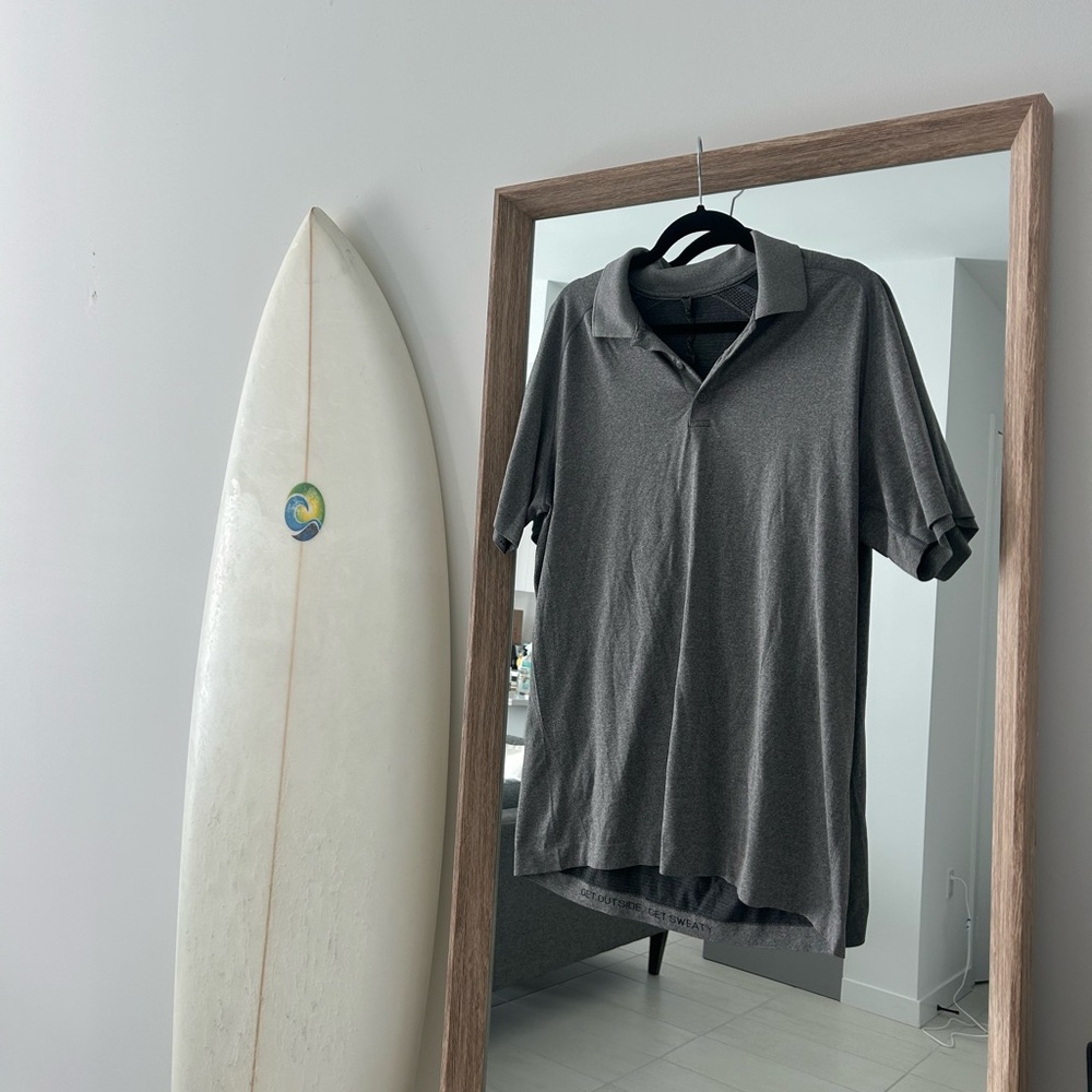 Men's Grey Lululemon polo (L)